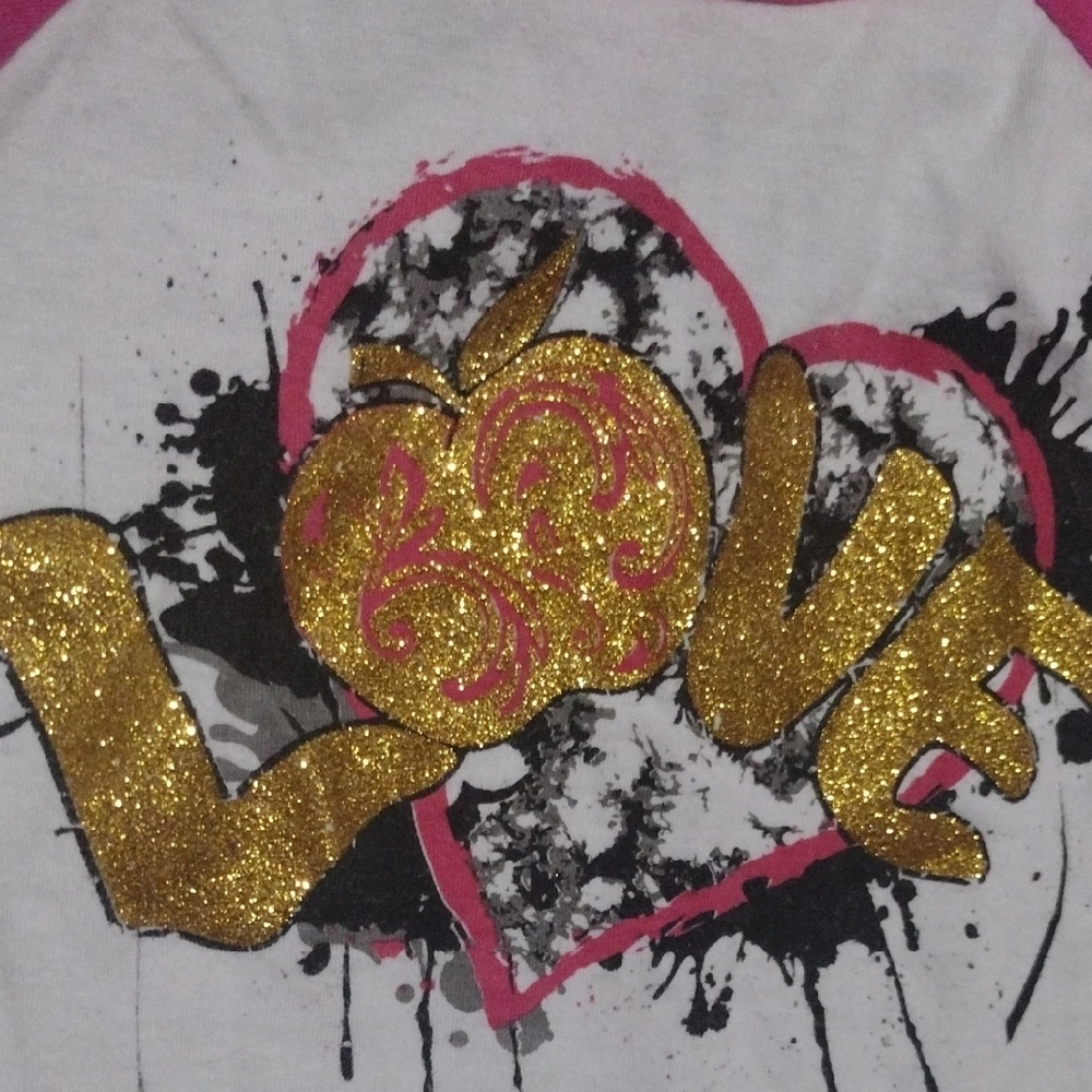 Apple Bottoms Pink and White Love Tee with Black Splatter Set - Picture 13 of 17